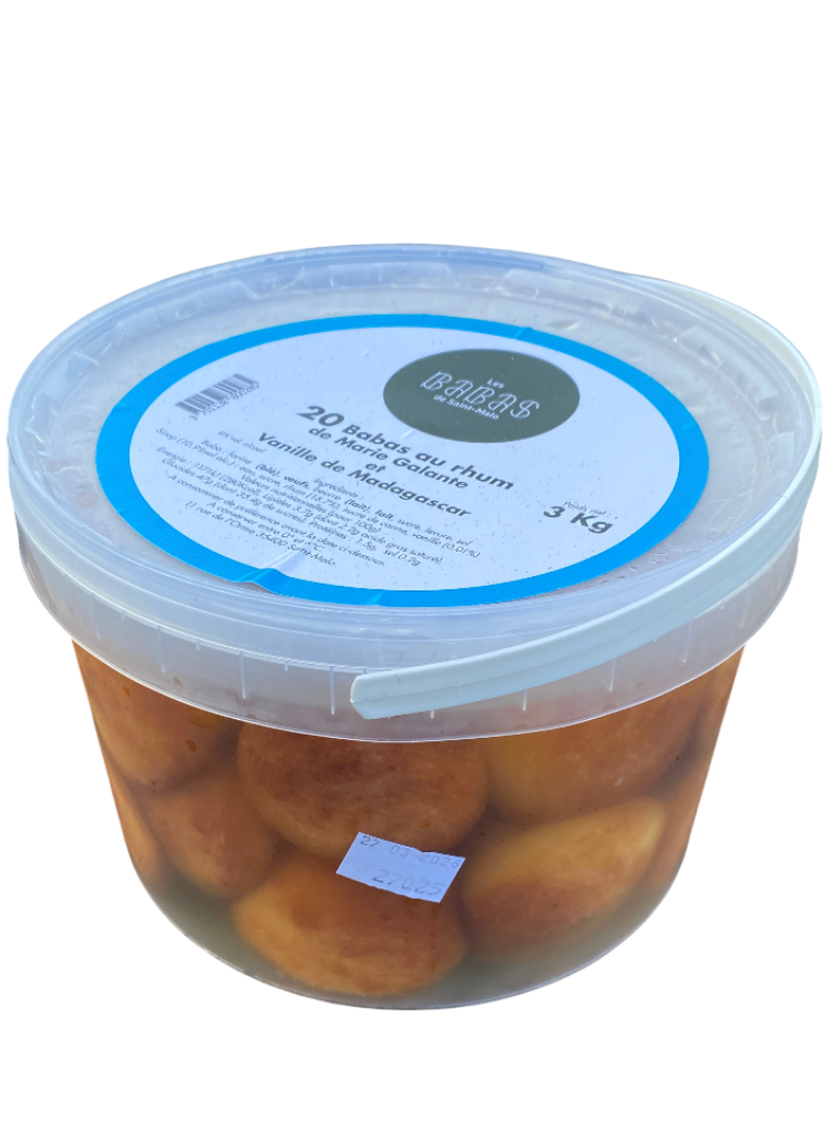Bucket of 20 Large Rum and Vanilla Babas from Marie-Galante and Madagascar - 3kg