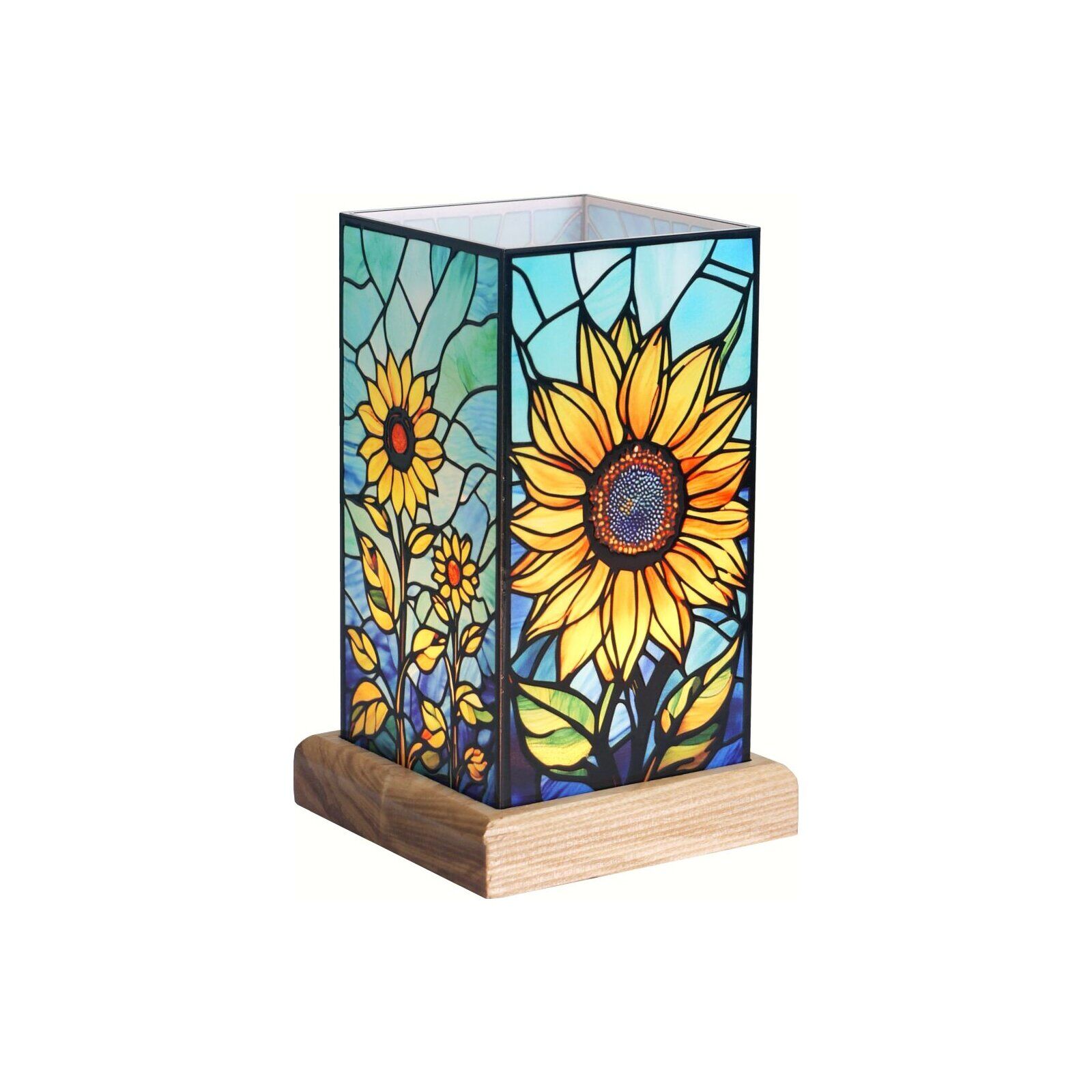 LED lighting, Sunflower on wooden base, Art Light, 25011SF, 10x10x16cm