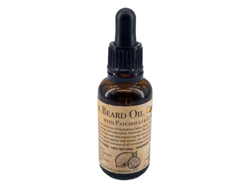 Natural Beard Oil with Patchouli & Lemon, 30ml