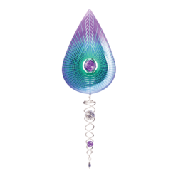 Windspinner, Spin Art, Teardrop, Purple Artist Crystal Tail, ACTTPU0800, total length 60cm