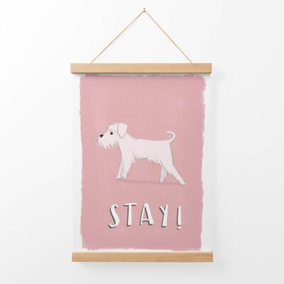 STAY Good Dog Illustration Art Print + Bamboo Hanger