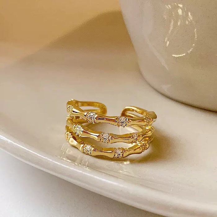 Verstellbarer Ring im Bambus-Stil