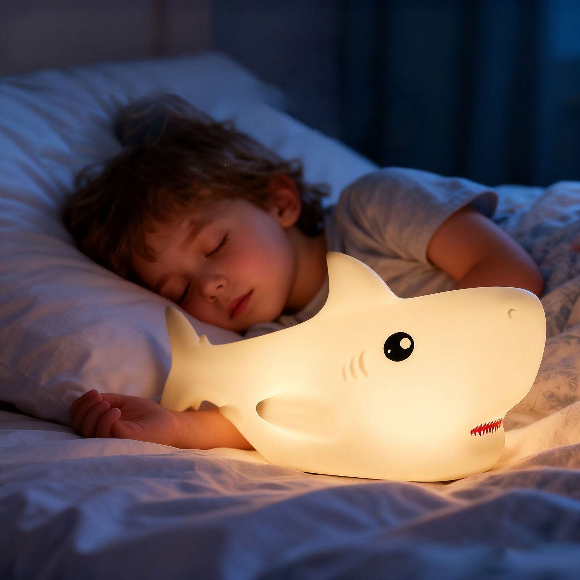 Baby Shark Nachtlampe – Weiches Silikon, wiederaufladbare Babylampe