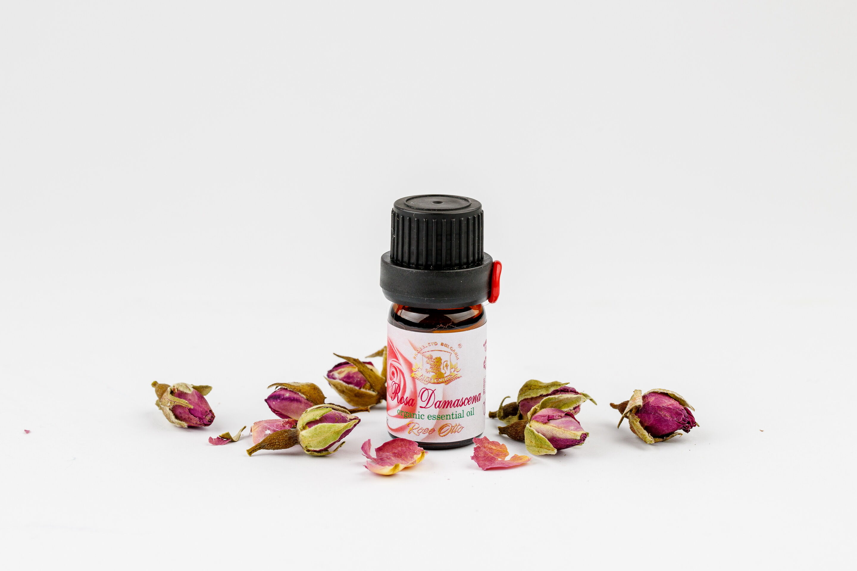 Olio di rosa biologico bulgaro (Rosa Damascena) — 100% puro e distillato a vapore (5 ml)