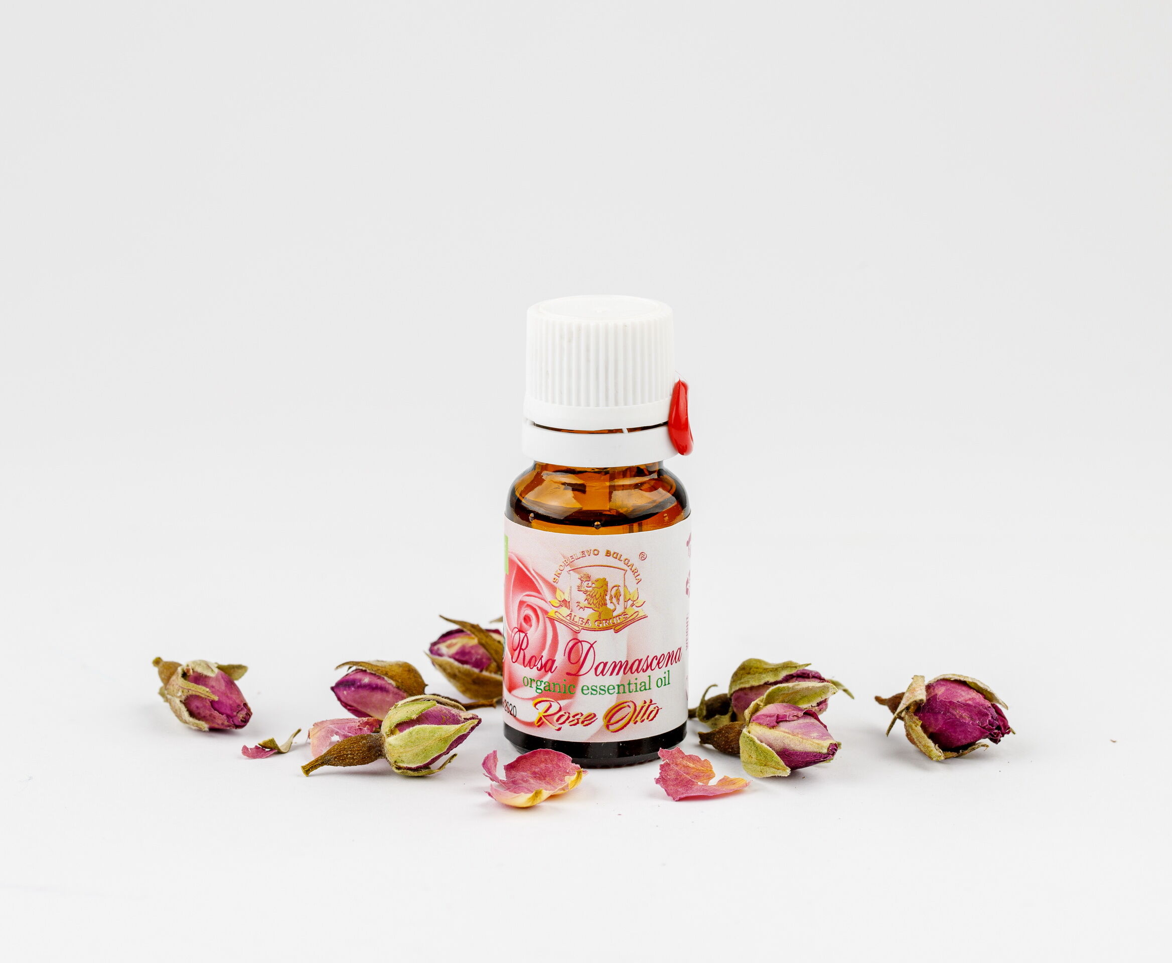 Olio di rosa biologico bulgaro (Rosa Damascena) — 100% puro e distillato a vapore (10 ml)