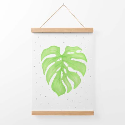 Botanical Cheeseplant Art Print + Bamboo Hanger