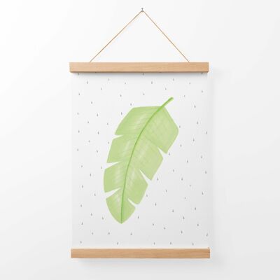 Banana Leaf Botanical Art Print + Bamboo Hanger