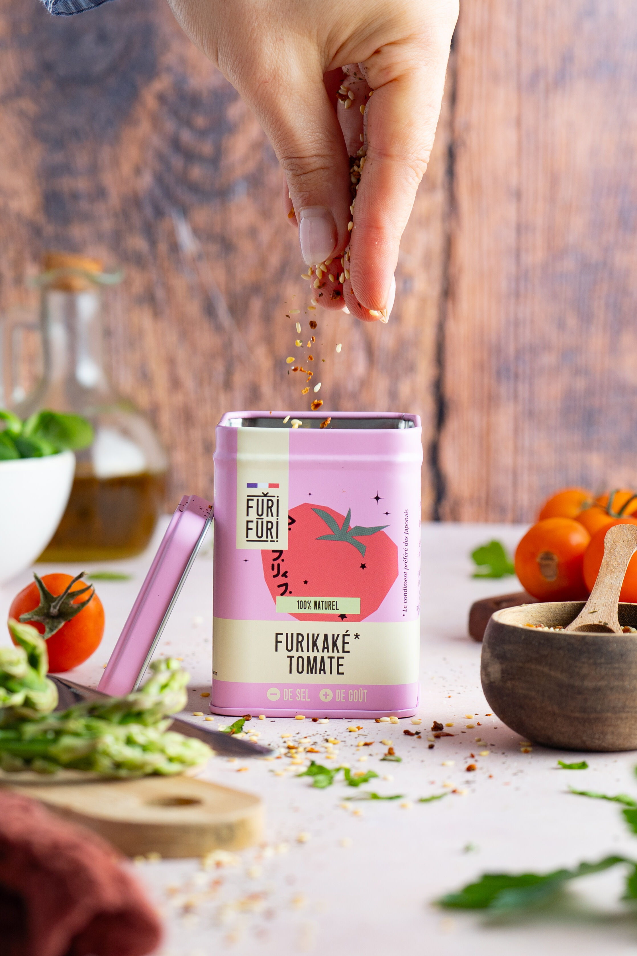 POT FURIKAKÉ TOMATE 80g - Alternative au sel - Condiment sésame & algues