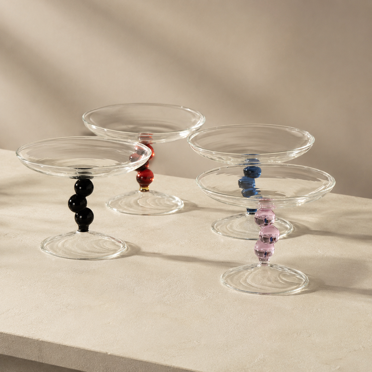 Nordic Glass Dessert Stand Fruit Bowl Decorative Tray