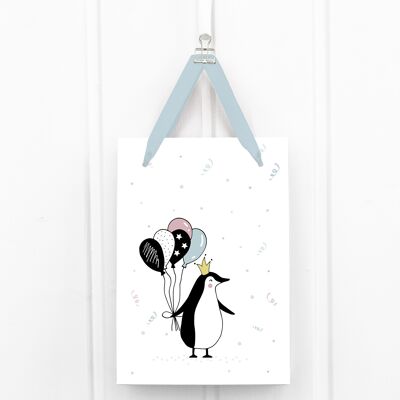 Bolsa de regalo: fiesta de pingüinos