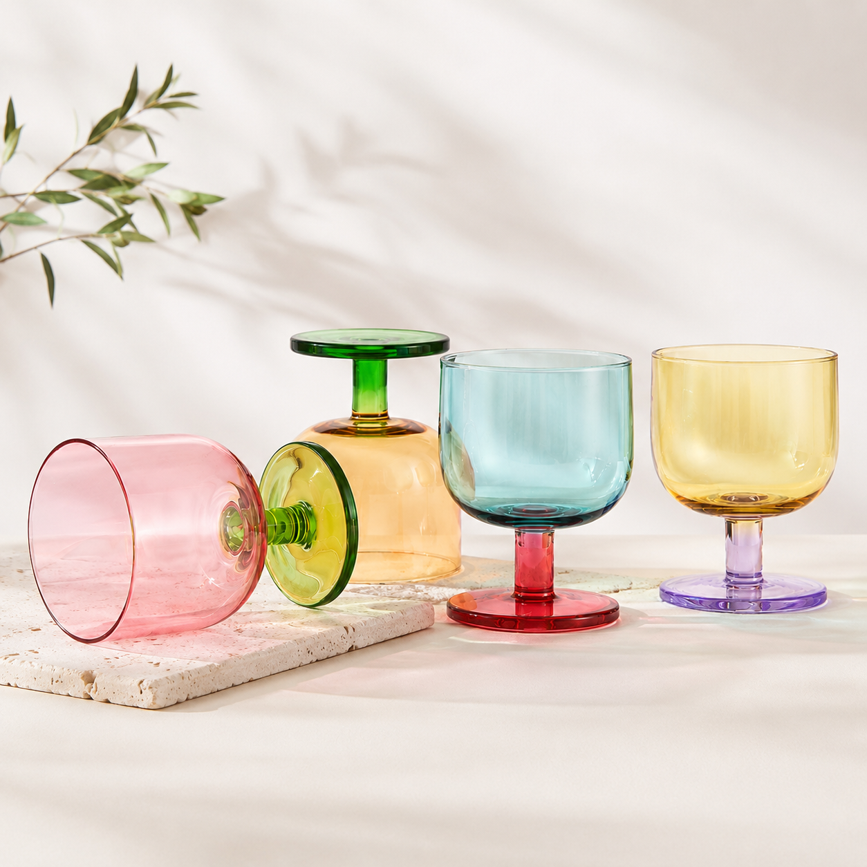 Colorful Crystal Glass Goblet Juice Cup Wine Glass