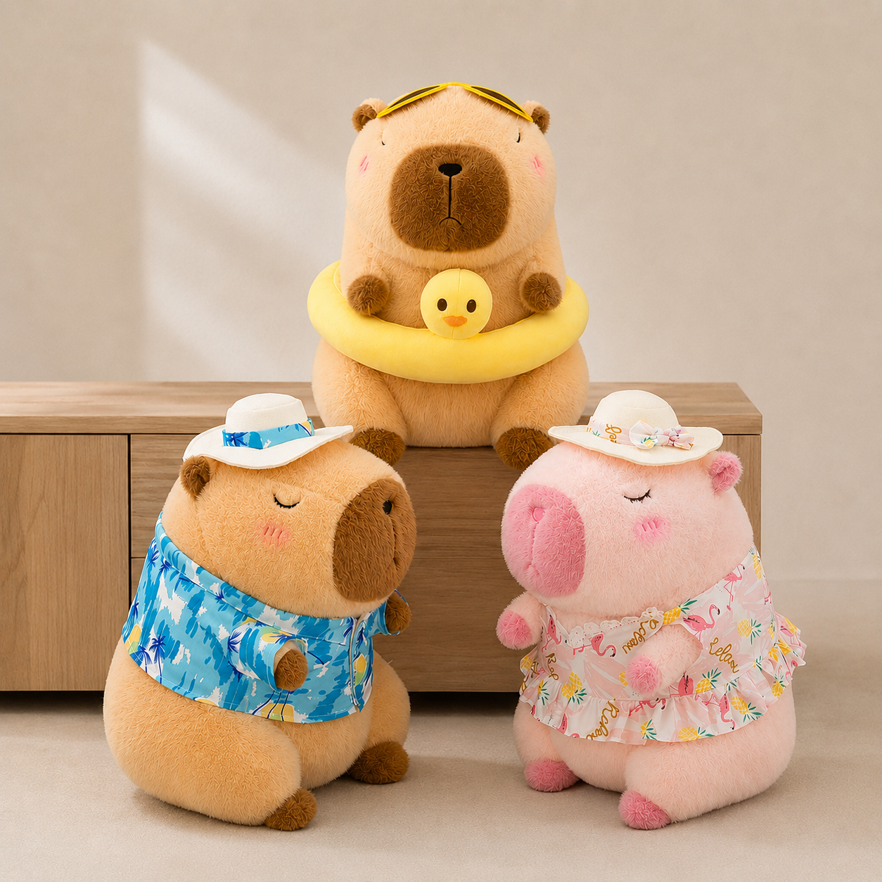 Cute Summer Capybara Plush Toy Soft Stuffed Animal