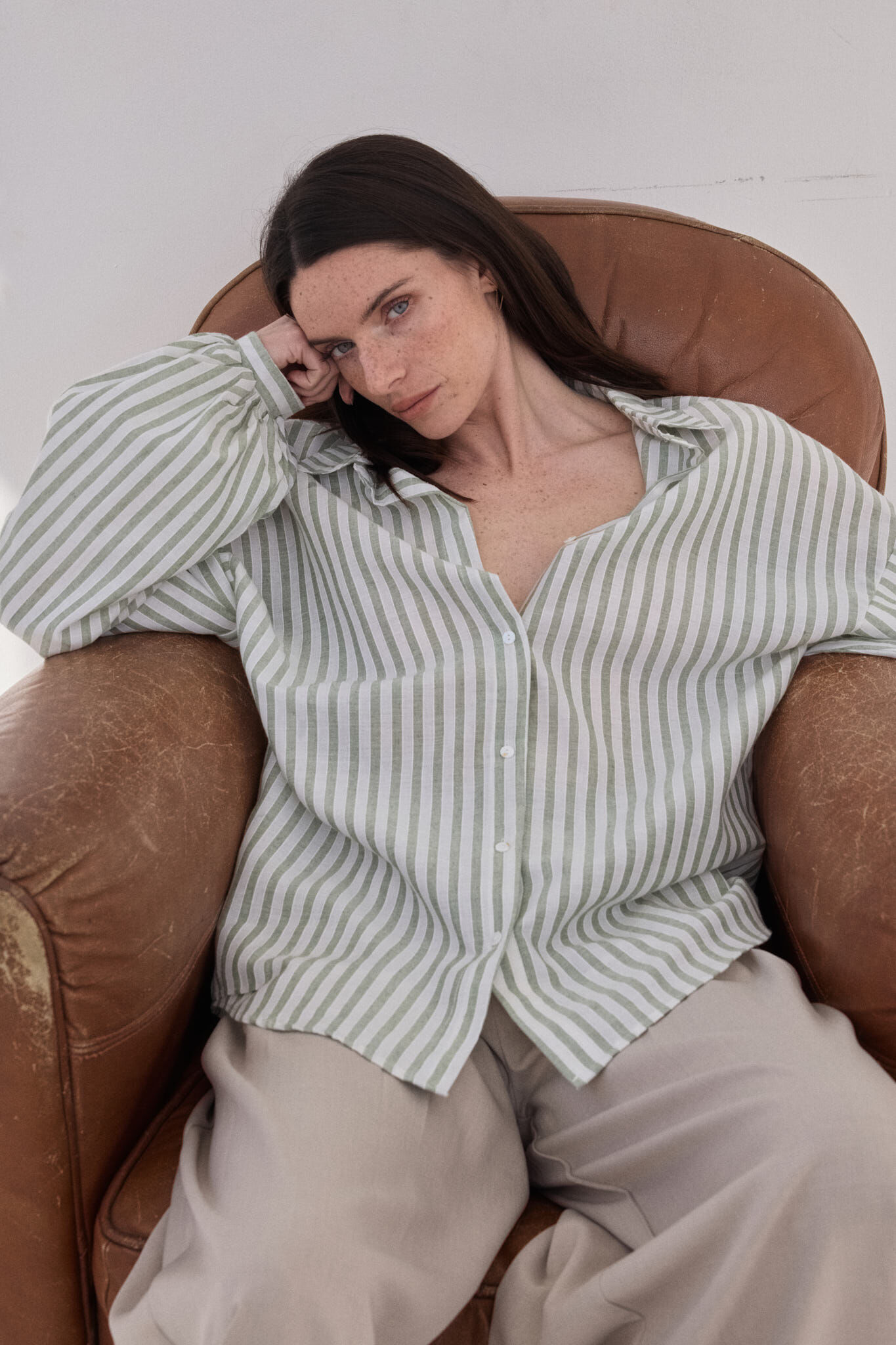 Camicia a righe, taglio a palloncino -2