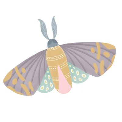 Batik Moth Fabric Wall Sticker