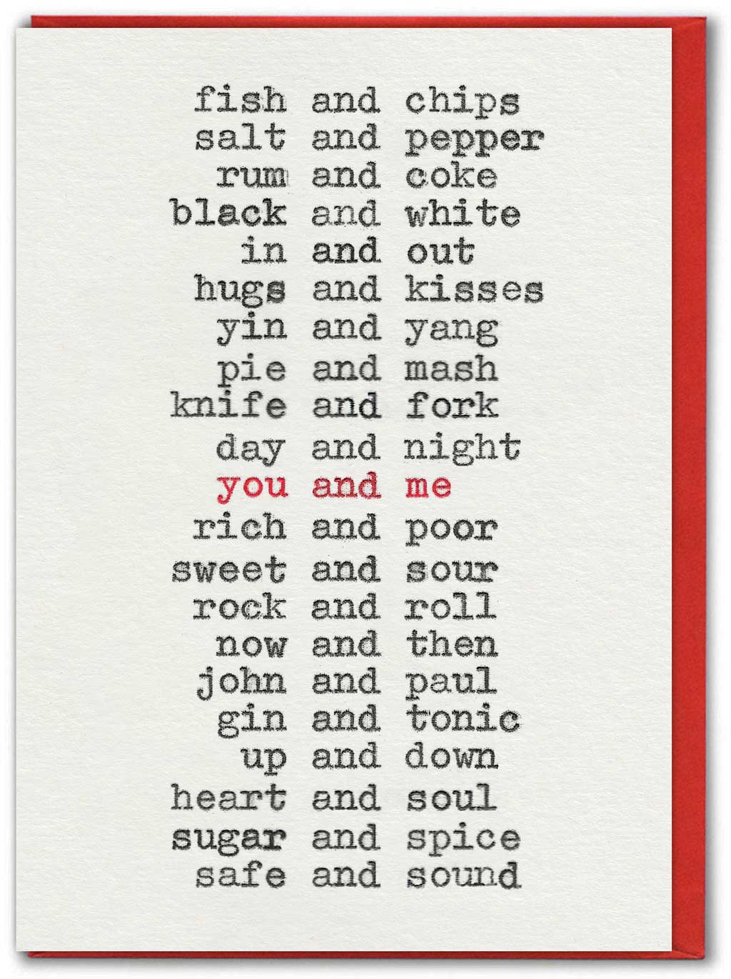 Funny Anniversary Card - You And Me by Hayden Kays