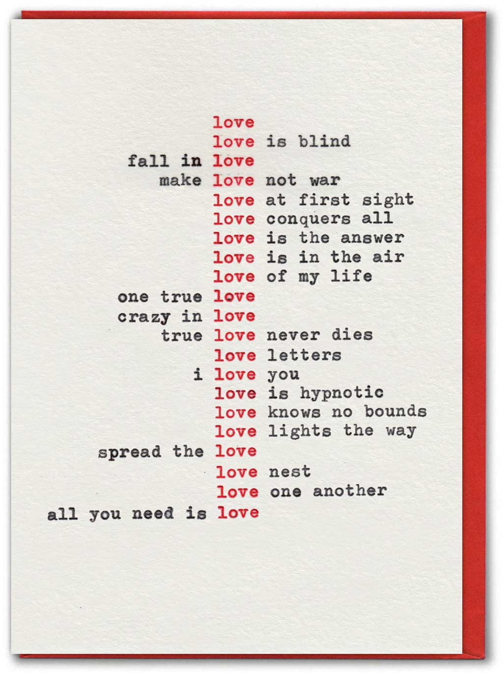 Funny Anniversary Card - Love List by Hayden Kays