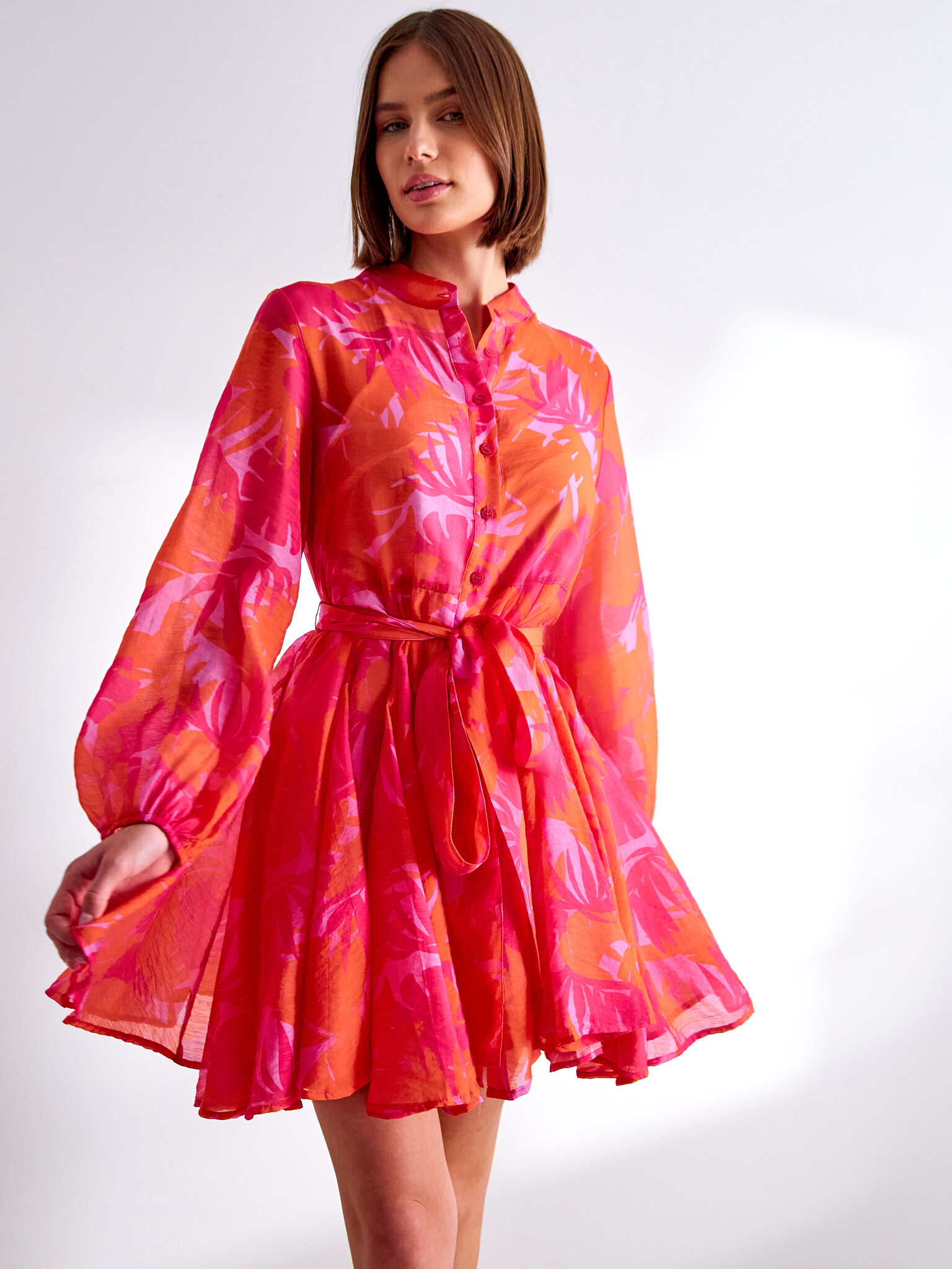 Sonia printed tencel silk skater dress - 80961-10