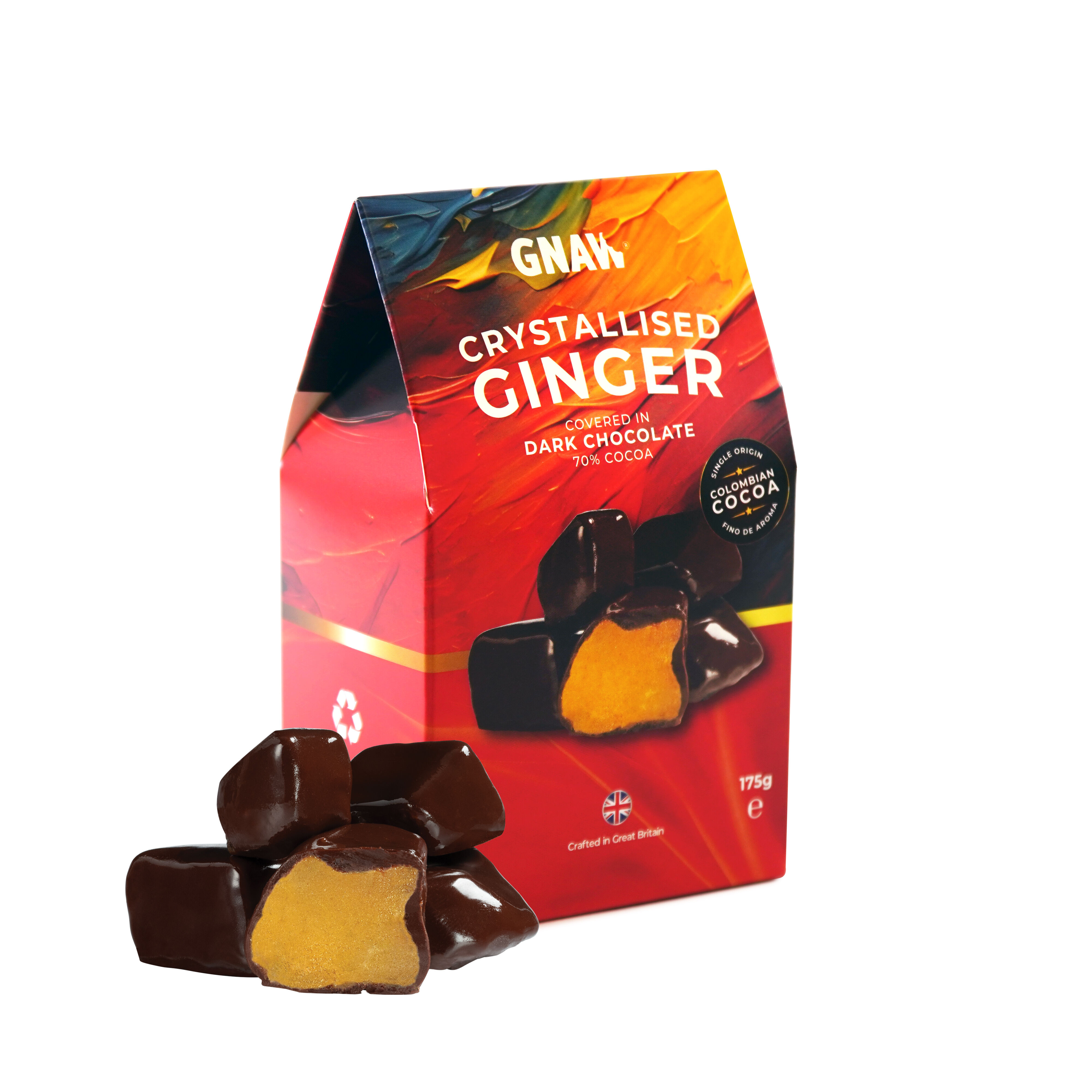 Gnaw 70% Dark Chocolate Ginger Bites 175g