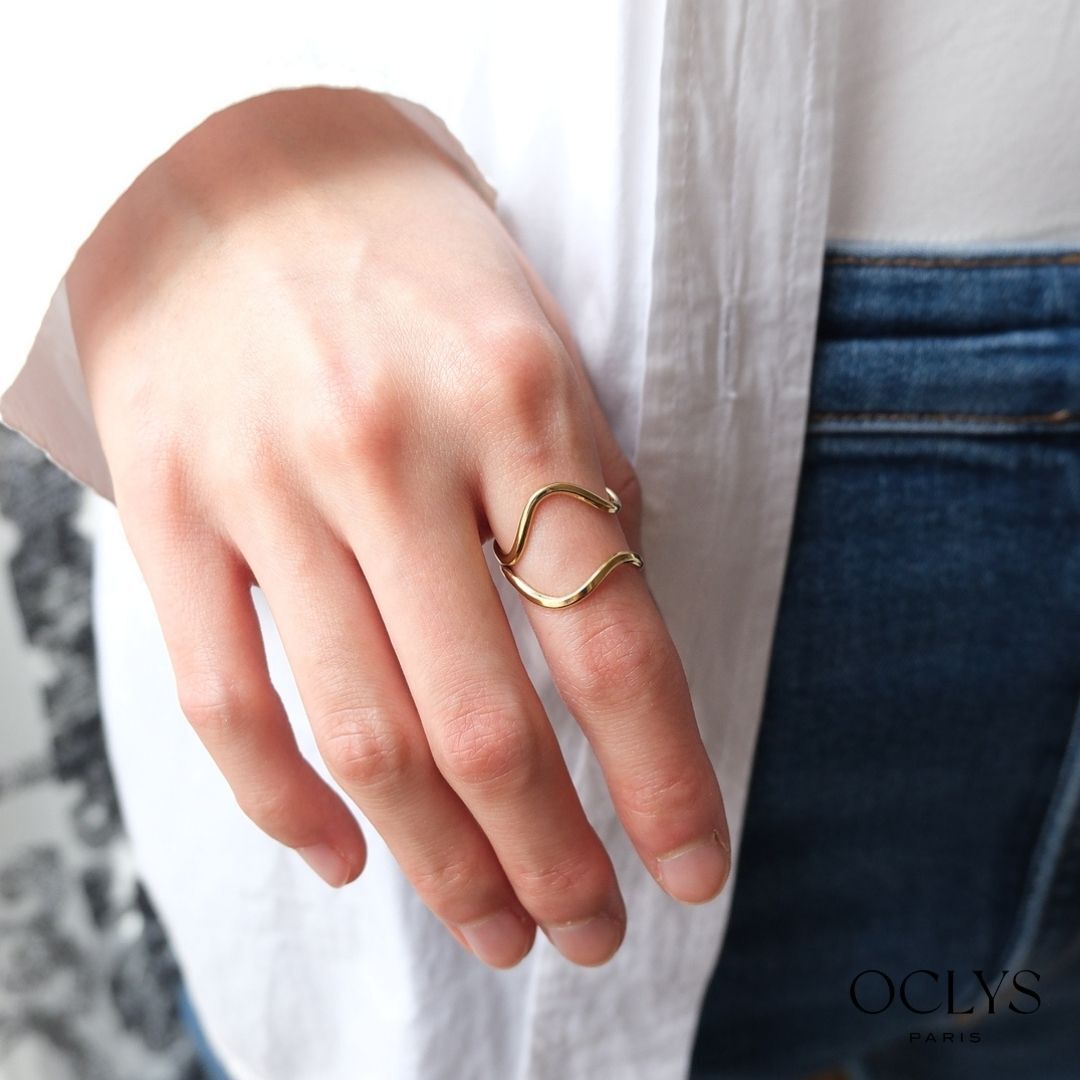 Bague organique acier inoxydable Paola