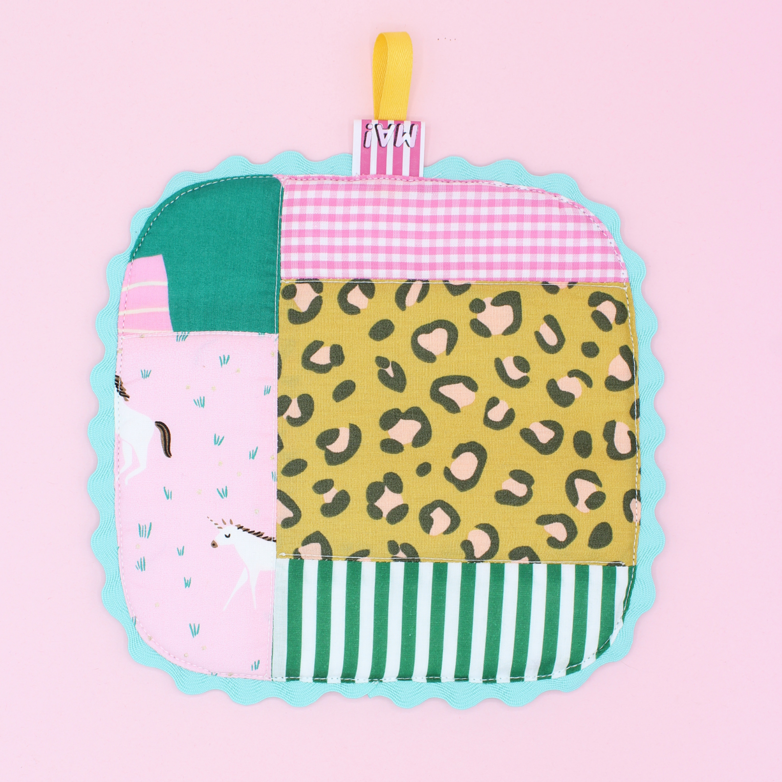 Patchwork-Topflappen – Einhörner