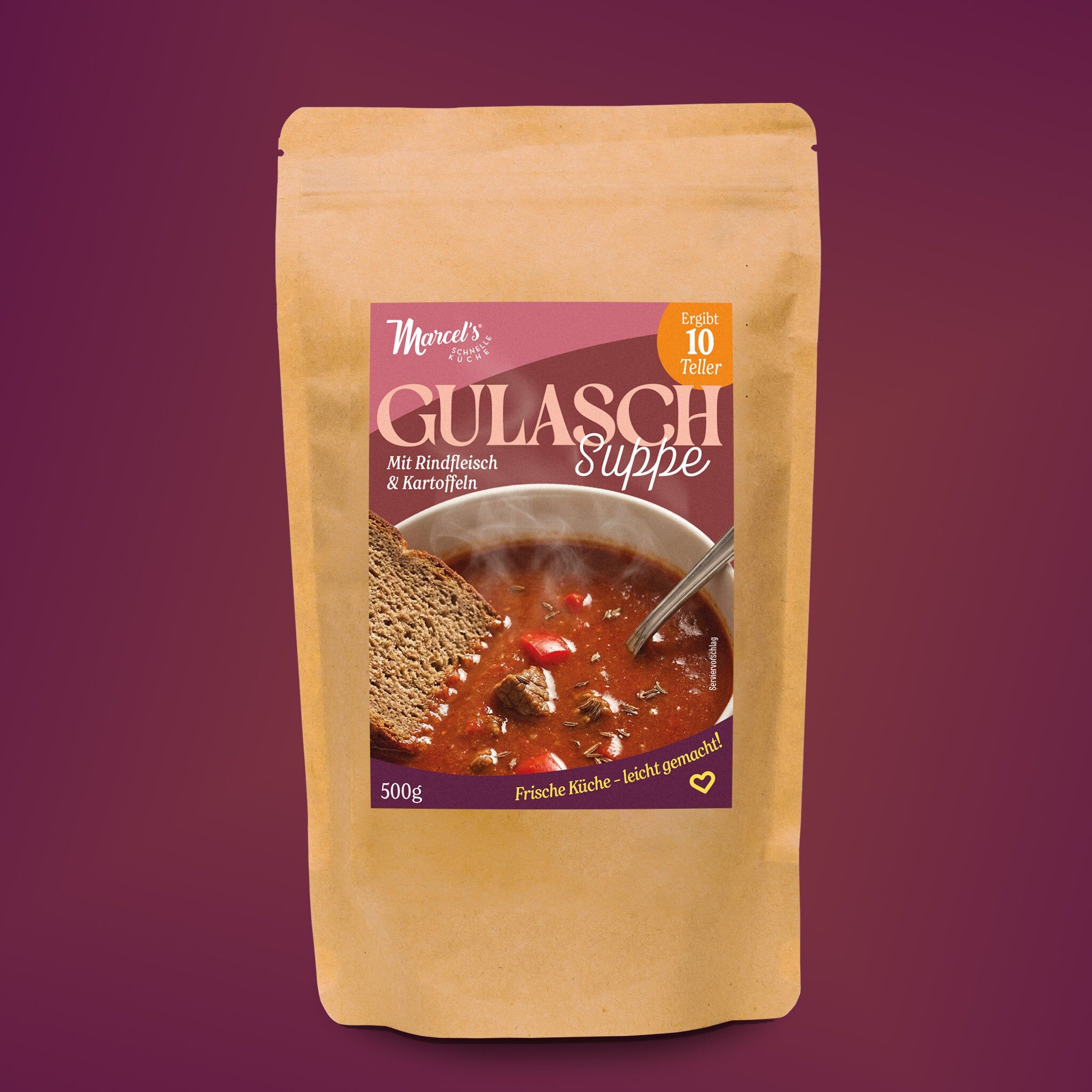 Goulash soup with beef and potato