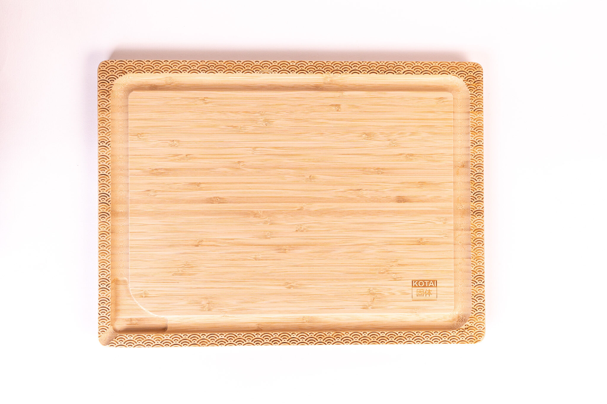 Bamboo cutting board (wave pattern) - 40 x 30 x 2 cm