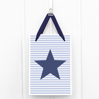 Gift bag: star, blue