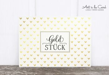 Carte postale en pâte de bois: Goldstück M