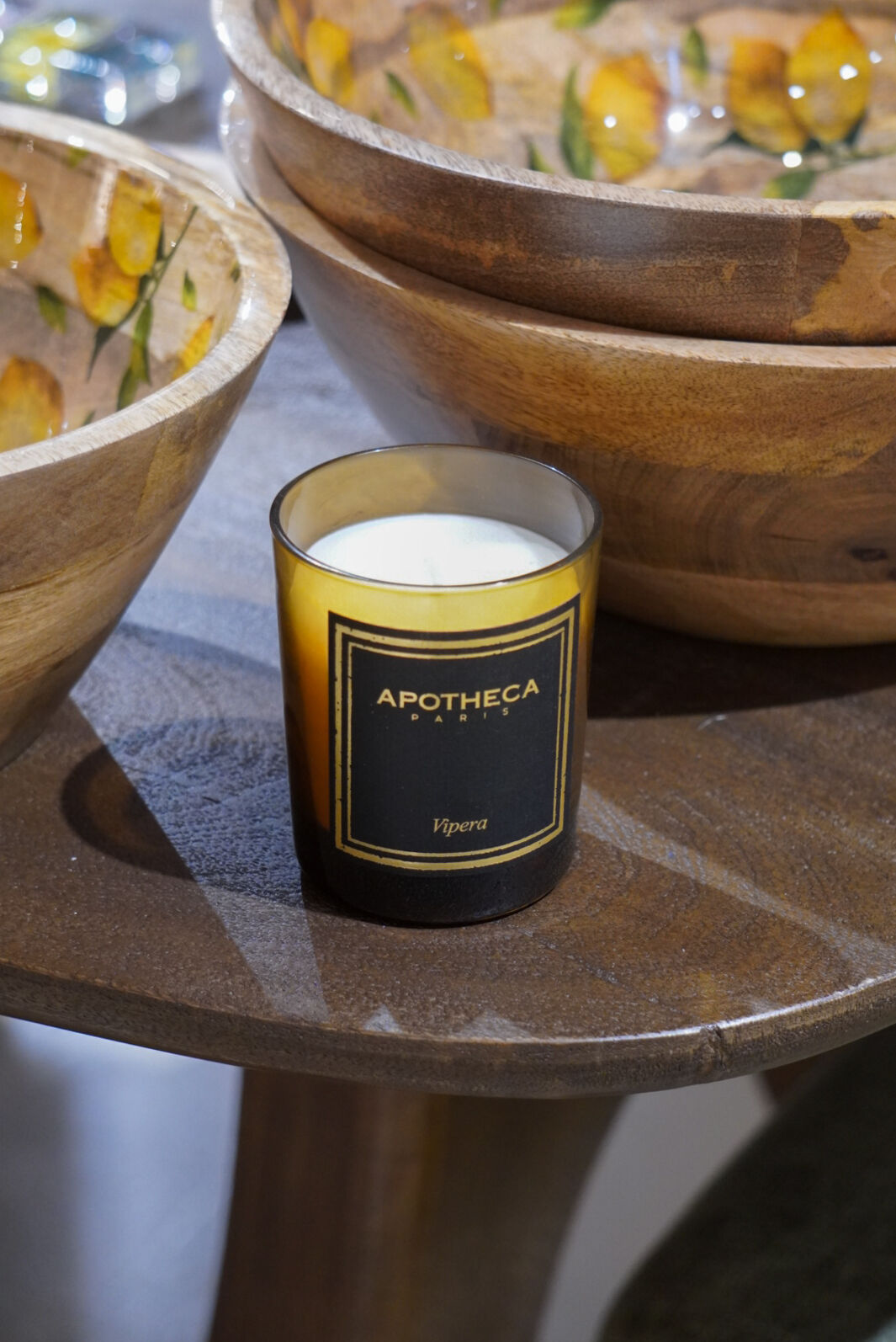 TESTER CANDLE 190G APOTHECA AMBER GLASS CANDLE VIPERA scent (oriental musk)