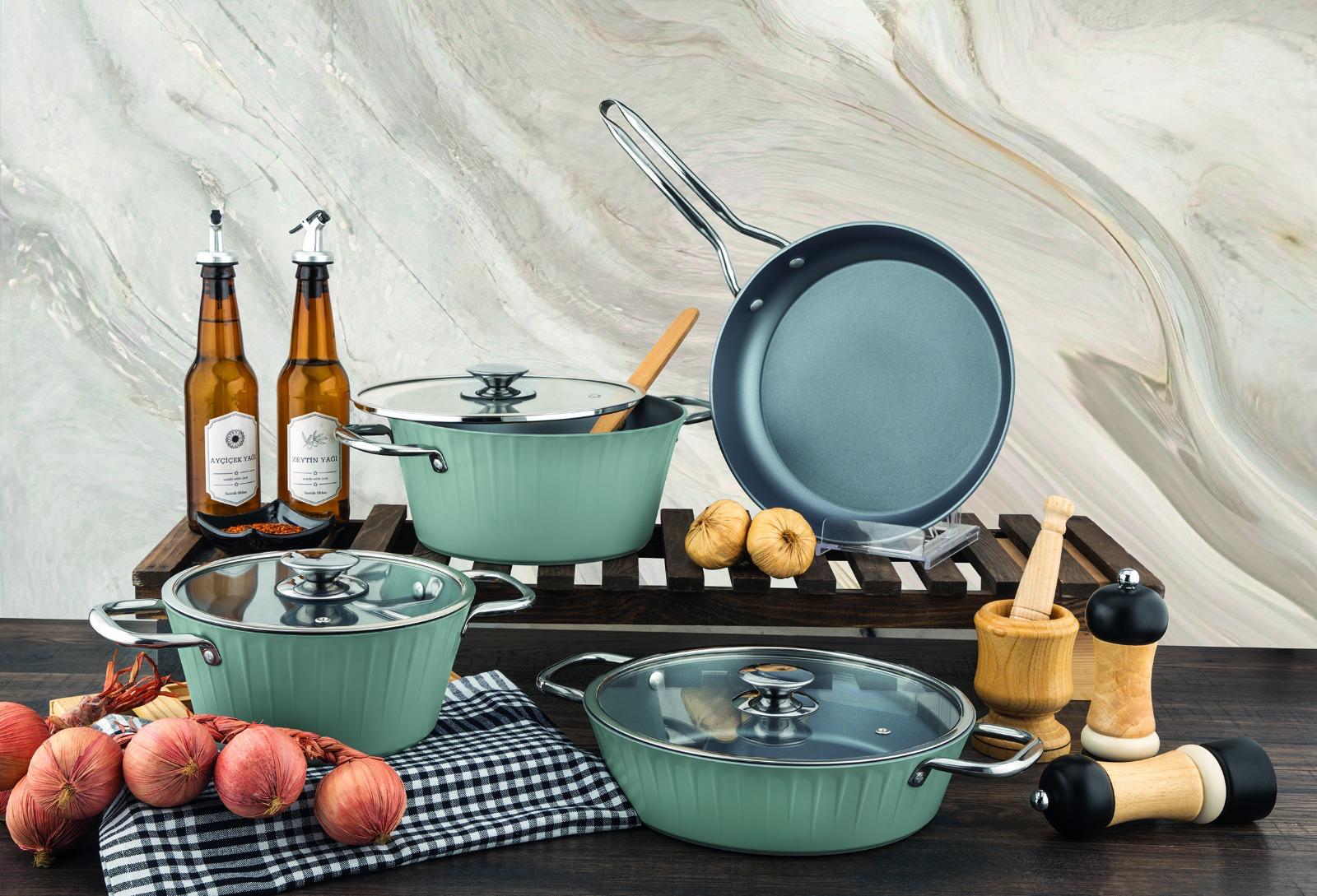Lionte Collection 7-teiliges Antihaft-Kochgeschirr-Set aus Granit – geeignet für Induktionsherde