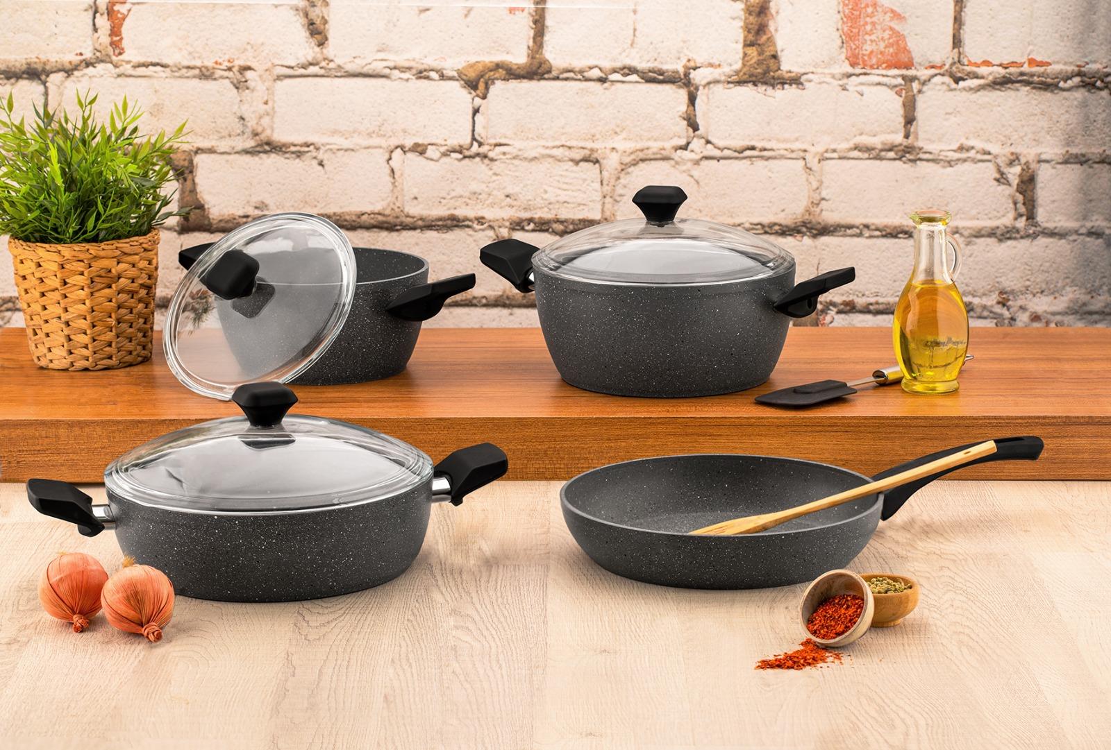 Zest Gusto Collection 7-Piece Non-Stick Granite Cookware Set