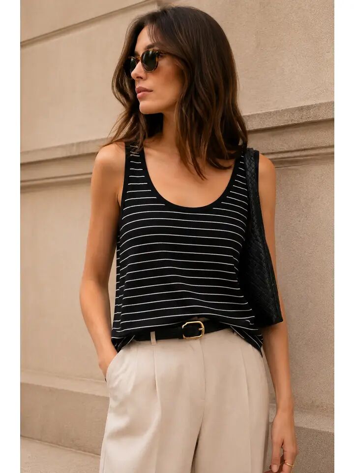Thin lyocell linen tank top - 9980