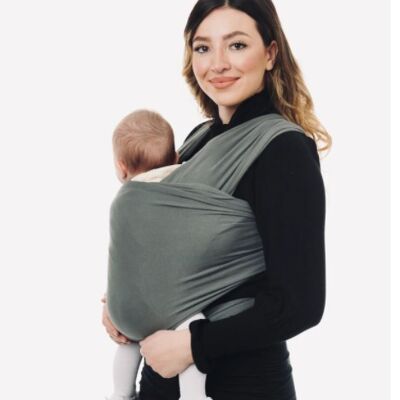 Porte-bébé en coton biologique gris huître