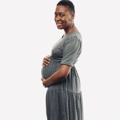 Boho Maternity Dress - Grey