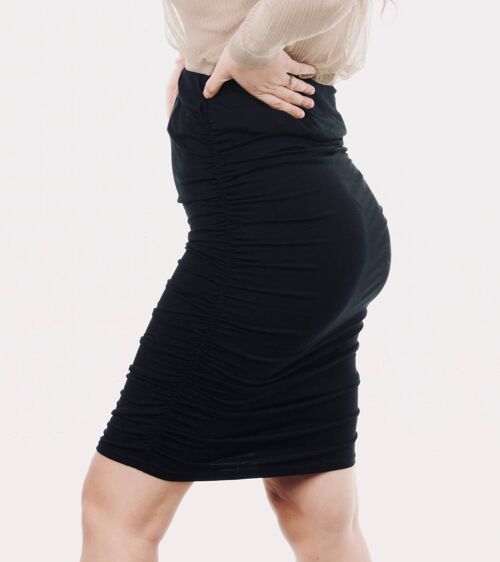 Ruched Maternity Skirt - Black