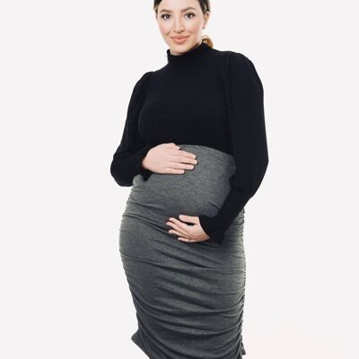 Ruched Maternity Skirt - Grey