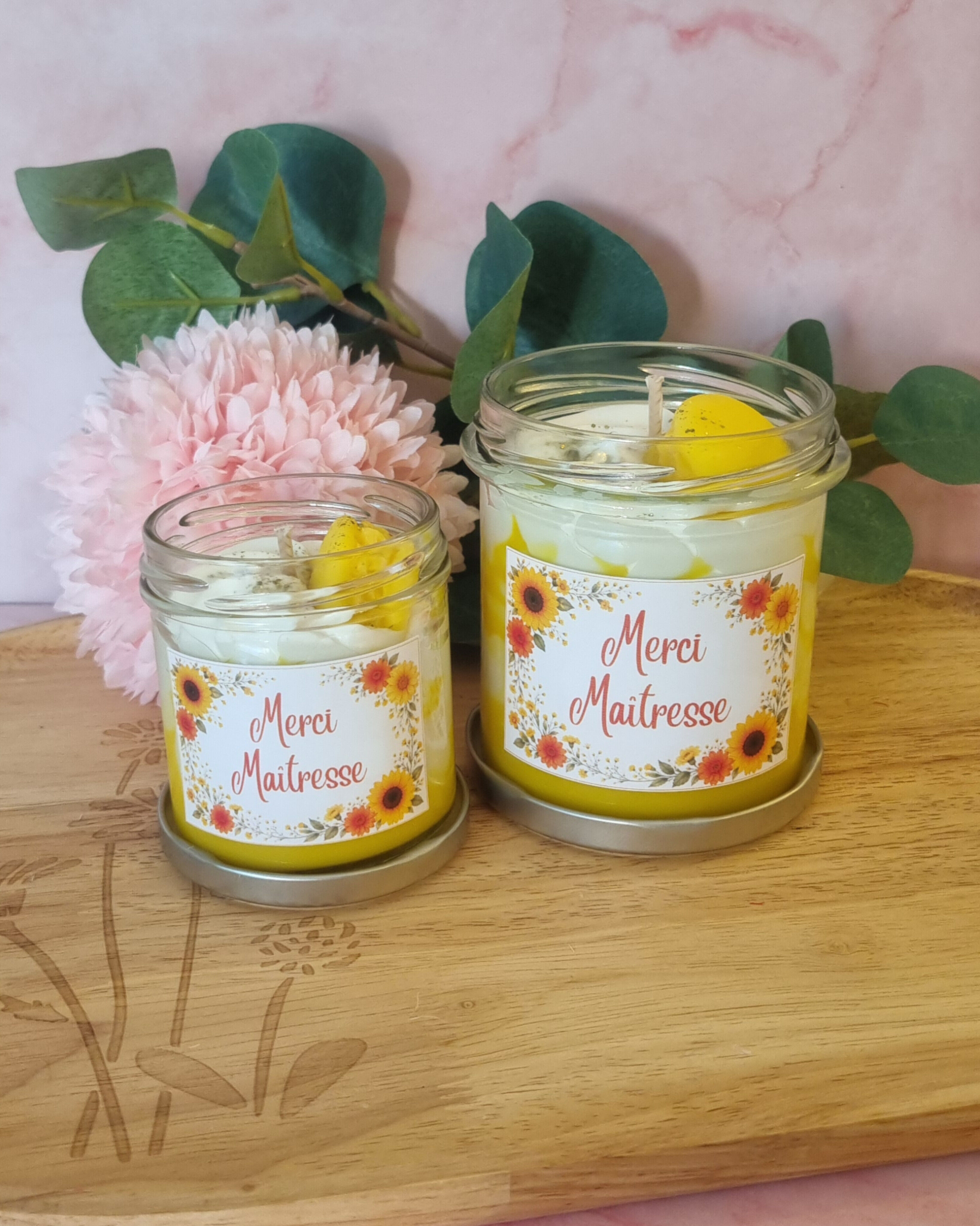 Bougie gourmande Merci Maîtresse parfum Monoï