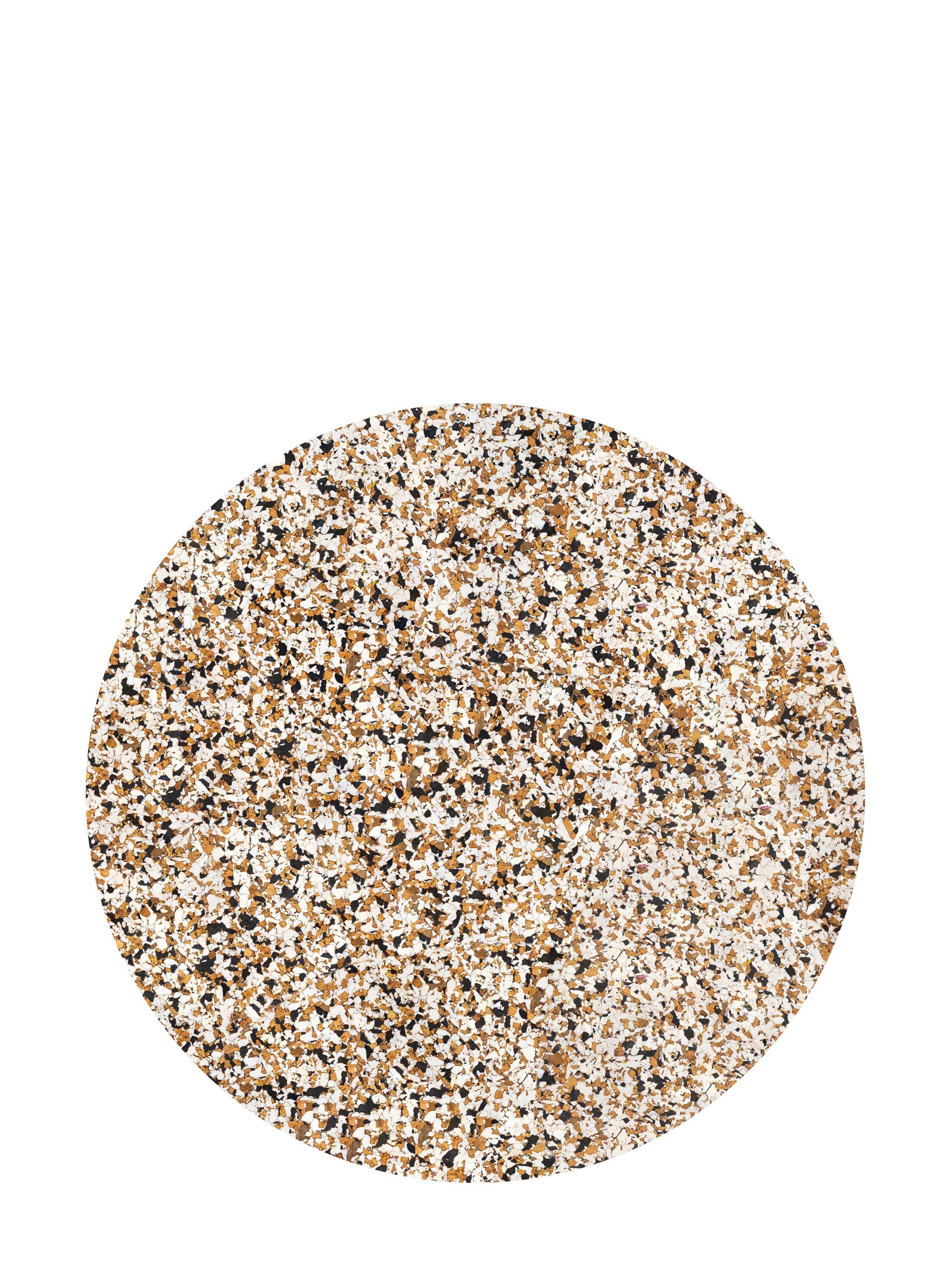 Schwarzes, rundes, gesprenkeltes Kork-Platzset
