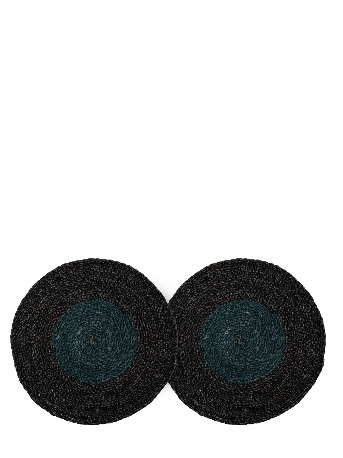 Tischsets aus Seegras, 2er-Set - Schwarz / Blau
