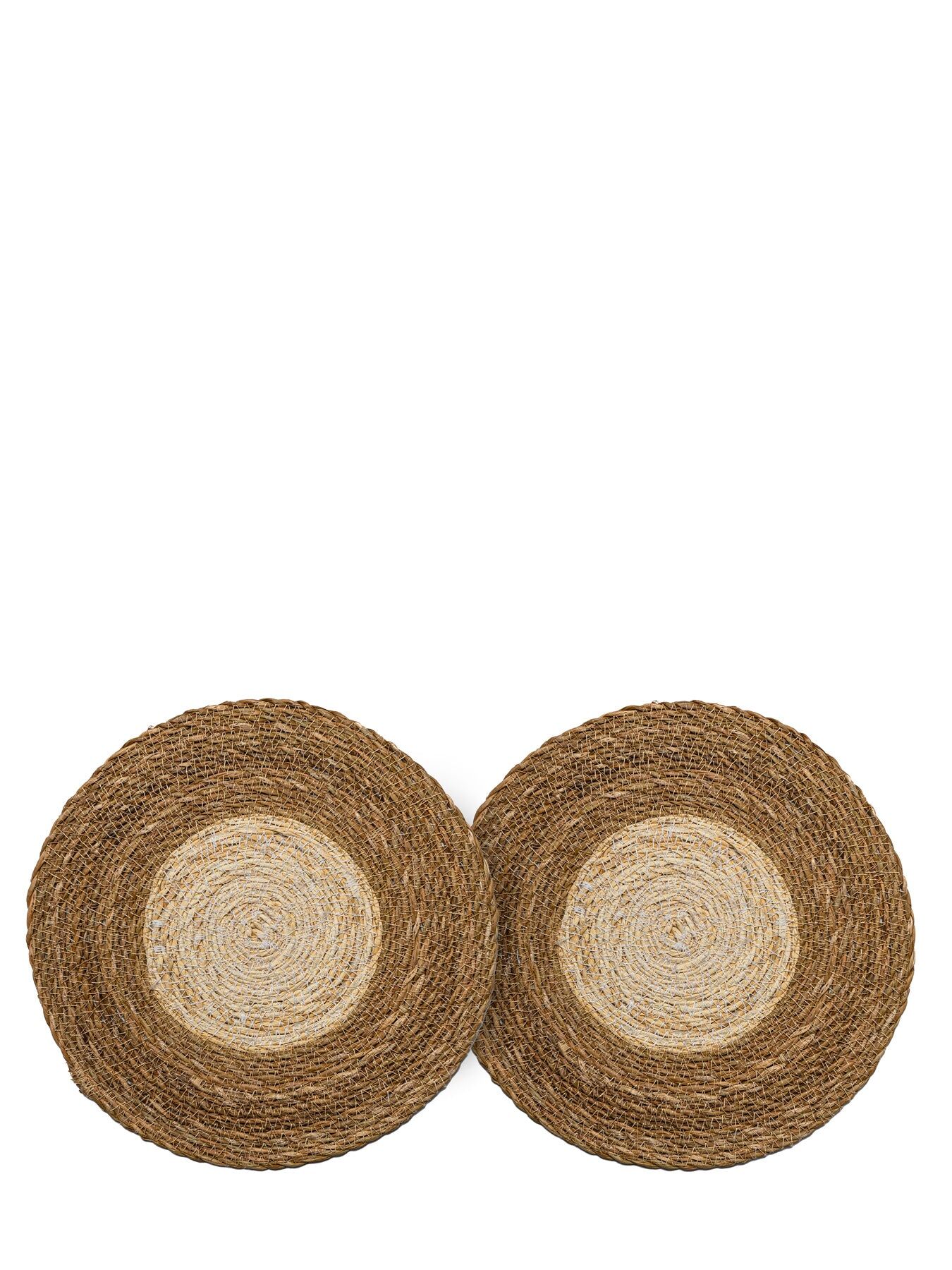 Tischsets aus Seegras 2er-Set - Warmes Natur / Weiß