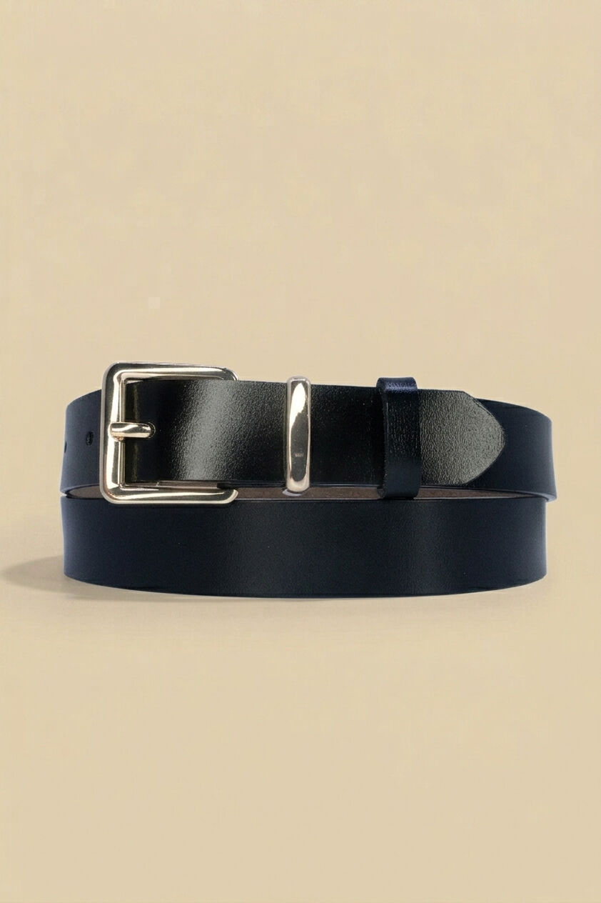 Ceinture femme en croûte de cuir de vachette largeur 3 cm REF1007-30 NOIR