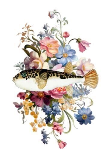 Cartolina sostenibile Pesce floreale