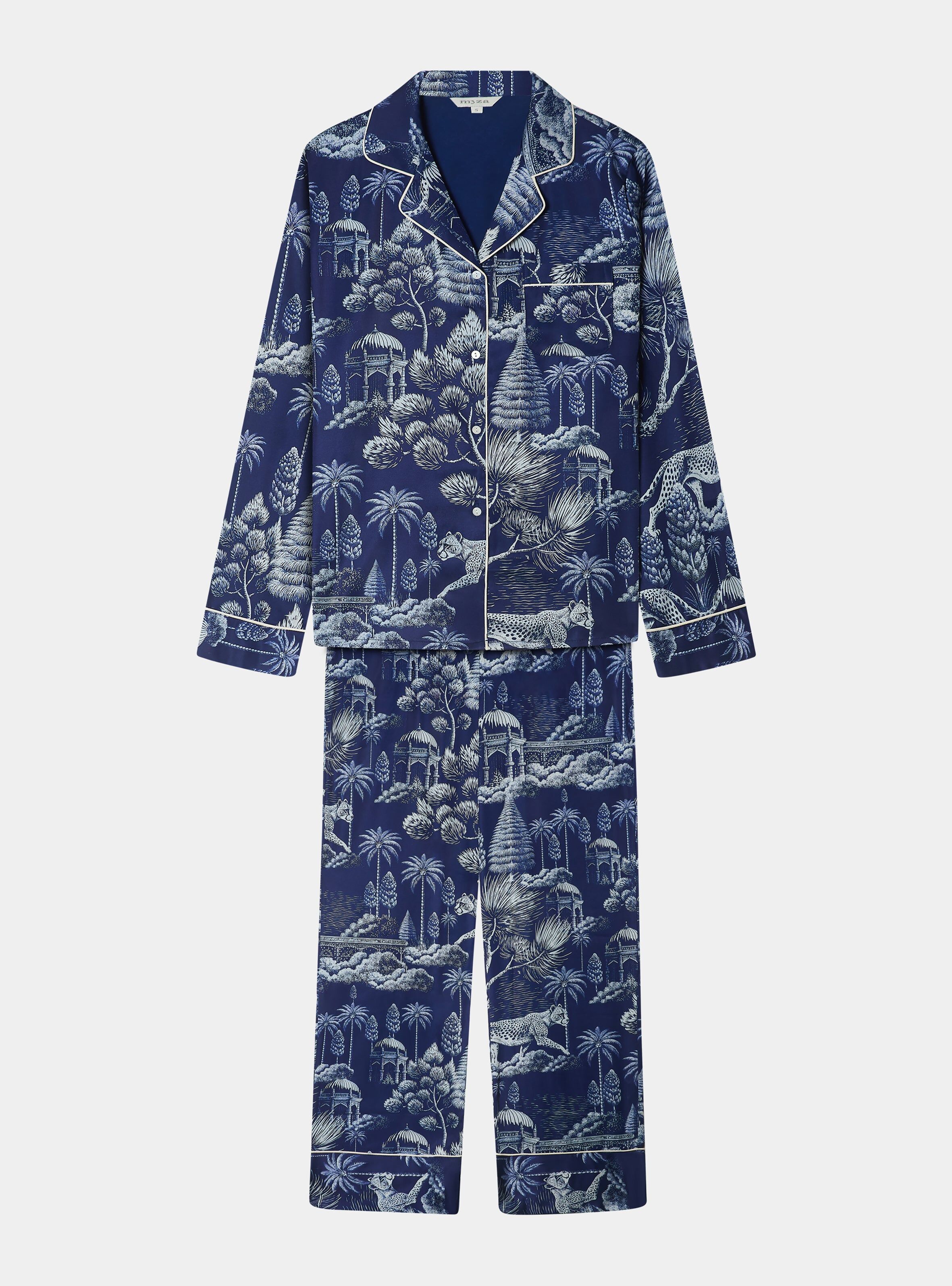 Completo pigiama da donna Midnight Jungle in raso