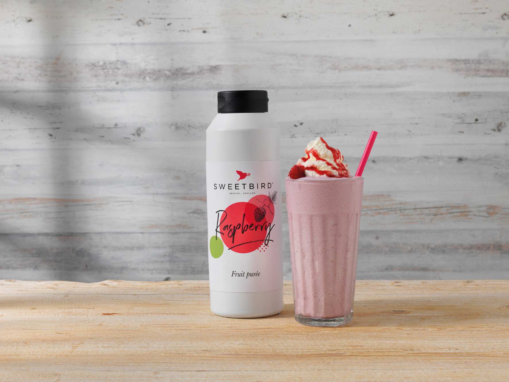 Sweetbird - Puré de frambuesa - 1L - Vegano y sin gluten