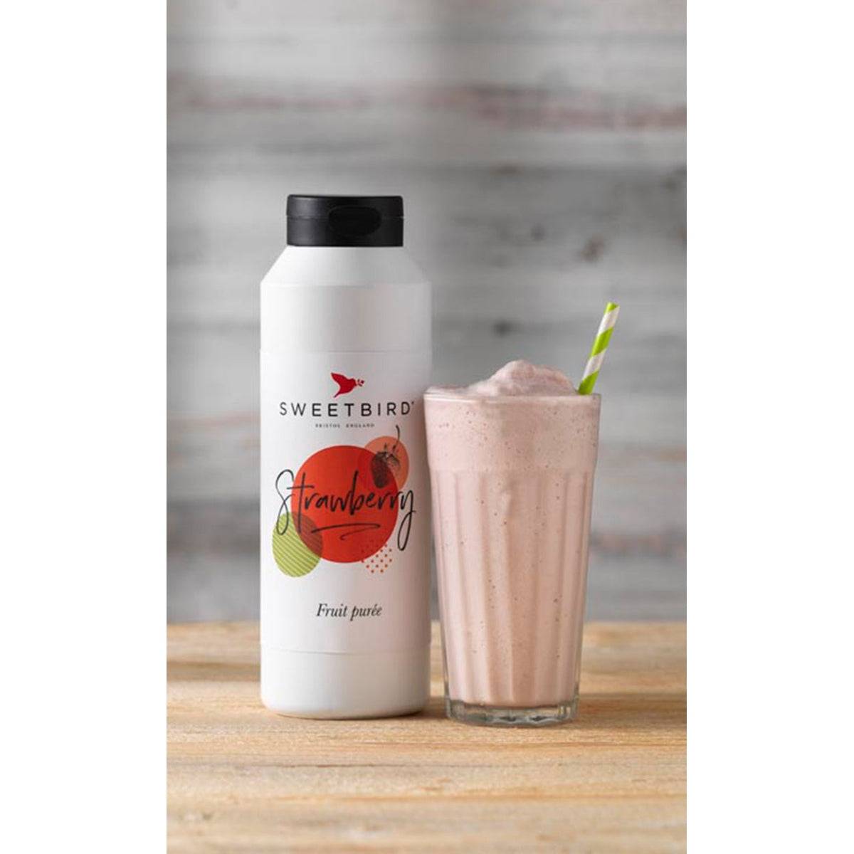 Sweetbird - Puré de fresa natural - 1L - Vegano y sin gluten