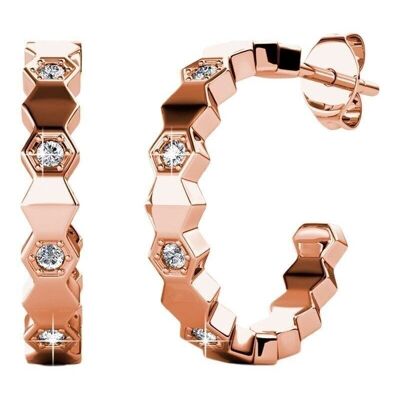 Curved Earrings - Rose Gold and Crystal I MYC-Paris.com