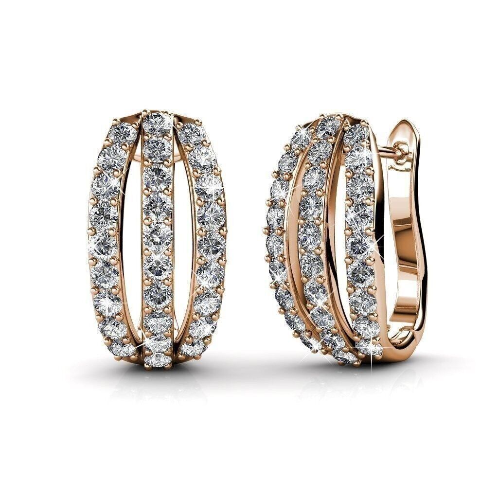 Boucles d'oreilles Elegant Clip - Or Rosé et Cristal I MYC-Paris.com