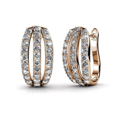 Elegant Clip Earrings - Rose Gold and Crystal I MYC-Paris.com