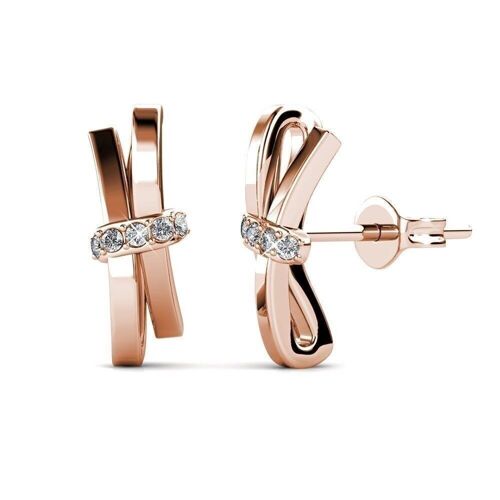 Boucles d'oreilles Luminous Bow - Or Rosé et Cristal I MYC-Paris.com