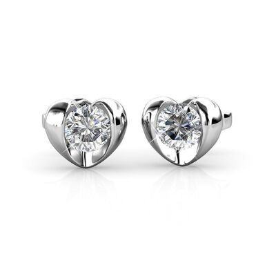 Simply Love Earrings - Silver and Crystal I MYC-Paris.com